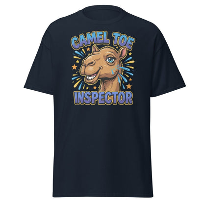 Camel Toe Inspector Funny T-Shirt Adult Humor Tee - Navy - TeeRipple