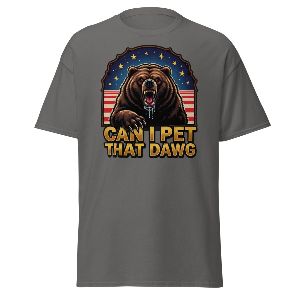 Can I Pet That Dawg T-Shirt - Funny Bear Meme Tee - Charcoal - TeeRipple