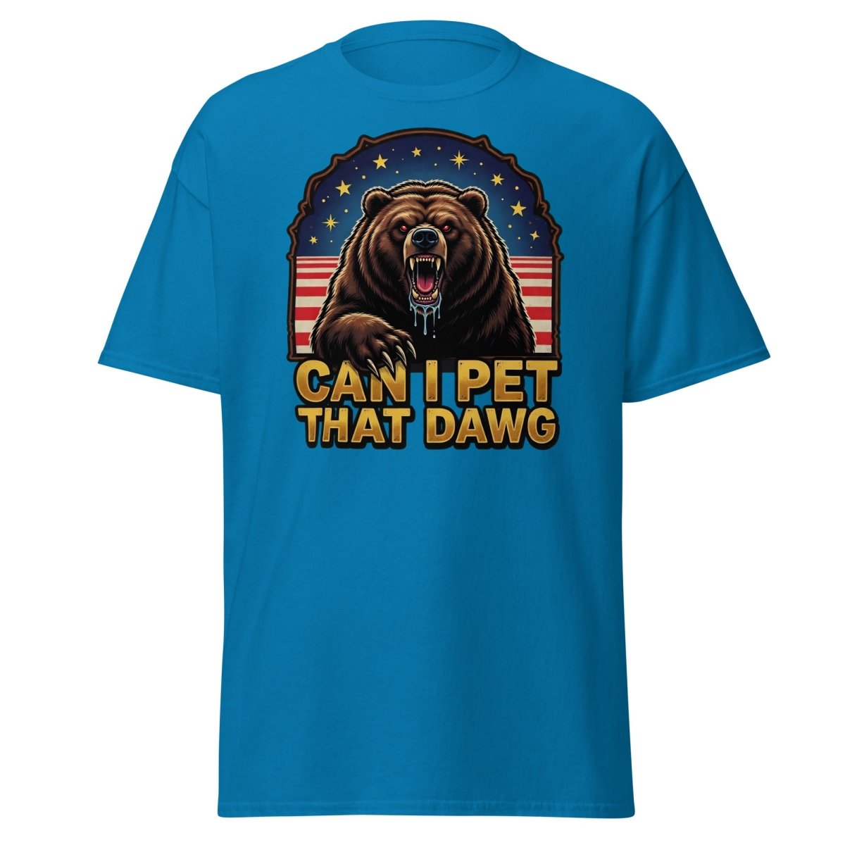 Can I Pet That Dawg T-Shirt - Funny Bear Meme Tee - Sapphire - TeeRipple