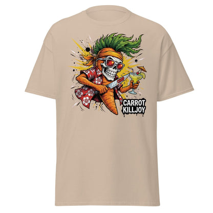 Carrot Killjoy Skull T-Shirt - Funny Punk Carrot Tee - Sand - TeeRipple