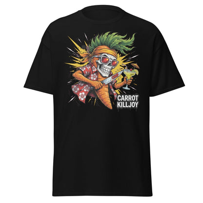Carrot Killjoy Skull T-Shirt - Funny Punk Carrot Tee - Black - TeeRipple