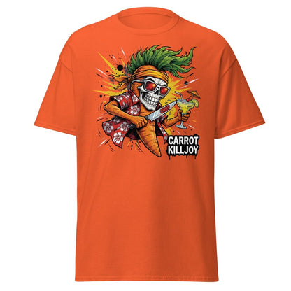 Carrot Killjoy Skull T-Shirt - Funny Punk Carrot Tee - Orange - TeeRipple
