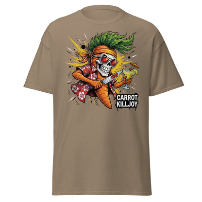 Carrot Killjoy Skull T-Shirt - Funny Punk Carrot Tee - Brown Savana - TeeRipple