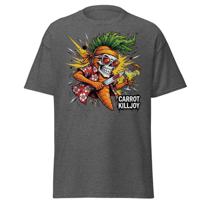 Carrot Killjoy Skull T-Shirt - Funny Punk Carrot Tee - Dark Heather - TeeRipple