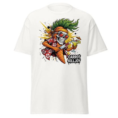 Carrot Killjoy Skull T-Shirt - Funny Punk Carrot Tee - White - TeeRipple