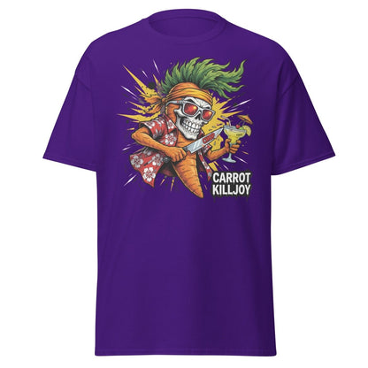 Carrot Killjoy Skull T-Shirt - Funny Punk Carrot Tee - Purple - TeeRipple