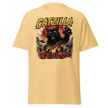 Catzilla Funny Cat Monster T-Shirt | Kaiju Cat Tee - Yellow Haze - TeeRipple