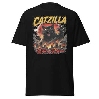 Catzilla Funny Cat Monster T-Shirt | Kaiju Cat Tee - Black - TeeRipple