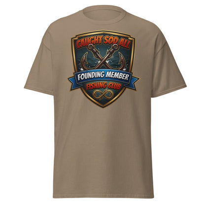 Caught Sod All Fishing Club T-Shirt | Funny Angler Tee - Brown Savana - TeeRipple
