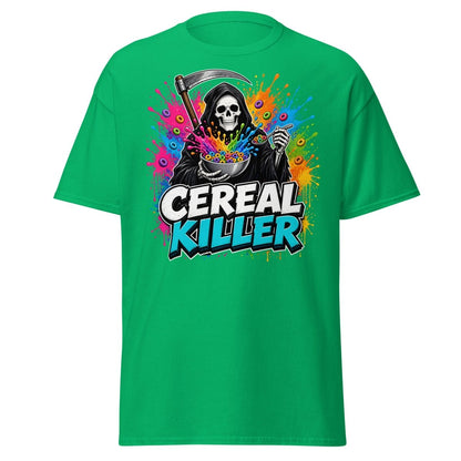 Cereal Killer Funny Grim Reaper T-Shirt - Irish Green - TeeRipple