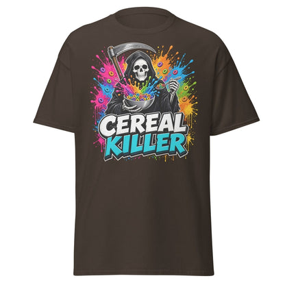 Cereal Killer Funny Grim Reaper T-Shirt - Dark Chocolate - TeeRipple