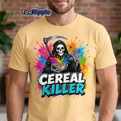 Cereal Killer Funny Grim Reaper T-Shirt - Maroon - TeeRipple