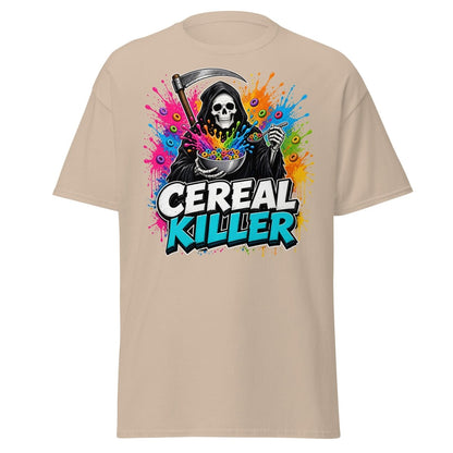 Cereal Killer Funny Grim Reaper T-Shirt - Sand - TeeRipple