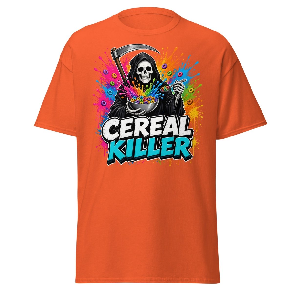 Cereal Killer Funny Grim Reaper T-Shirt - Orange - TeeRipple