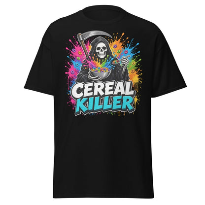 Cereal Killer Funny Grim Reaper T-Shirt - Black - TeeRipple