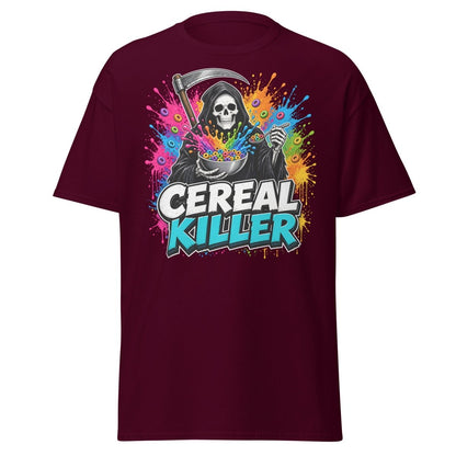 Cereal Killer Funny Grim Reaper T-Shirt - Maroon - TeeRipple