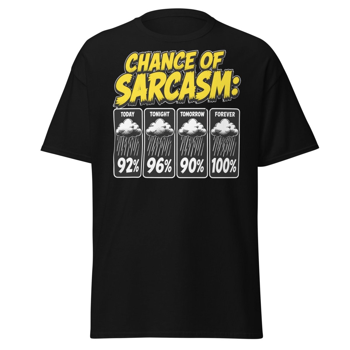 Chance of Sarcasm Funny T-Shirt – Sarcastic Tee - Black - TeeRipple