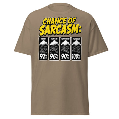 Chance of Sarcasm Funny T-Shirt – Sarcastic Tee - Brown Savana - TeeRipple