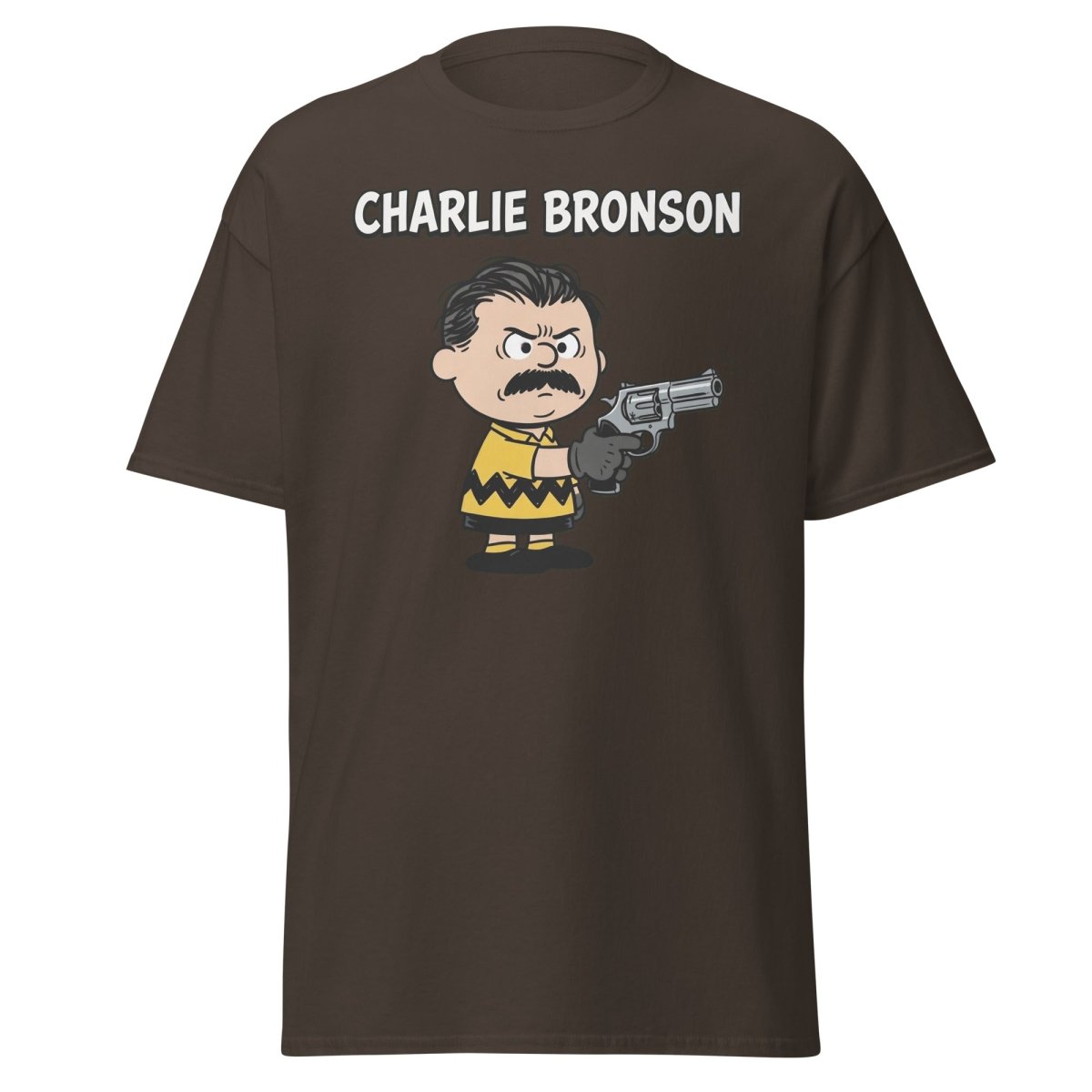 Charlie Bronson Charlie Brown T-Shirt – Funny Mashup Tee - Dark Chocolate - TeeRipple