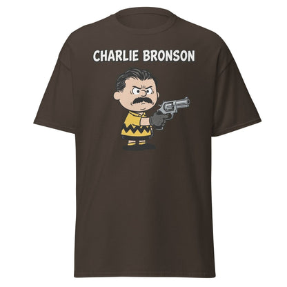 Charlie Bronson Charlie Brown T-Shirt – Funny Mashup Tee - Dark Chocolate - TeeRipple