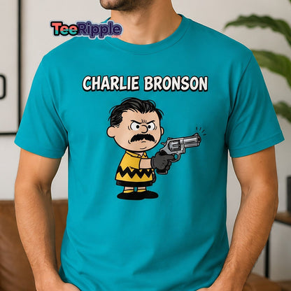 Charlie Bronson Charlie Brown T-Shirt – Funny Mashup Tee - Maroon - TeeRipple