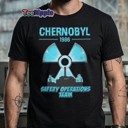 Chernobyl 1986 Safety Operations Team T-Shirt - Maroon - TeeRipple