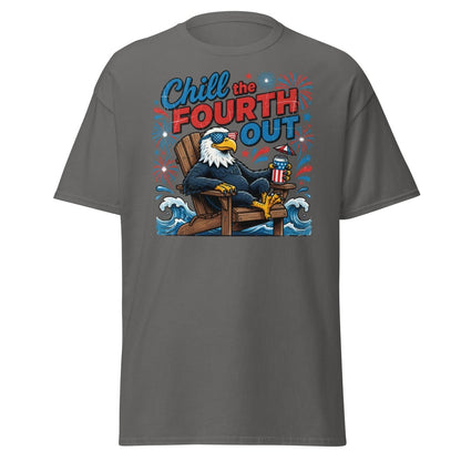 Chill the Fourth Out Eagle T-Shirt | Funny 4th of July Tee - Charcoal - TeeRipple