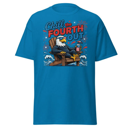 Chill the Fourth Out Eagle T-Shirt | Funny 4th of July Tee - Sapphire - TeeRipple