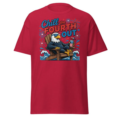 Chill the Fourth Out Eagle T-Shirt | Funny 4th of July Tee - Cardinal - TeeRipple