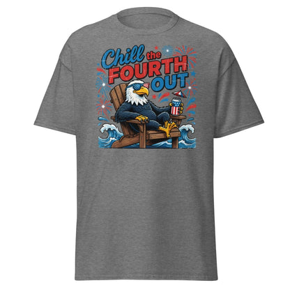 Chill the Fourth Out Eagle T-Shirt | Funny 4th of July Tee - Graphite Heather - TeeRipple