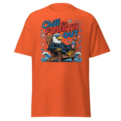 Chill the Fourth Out Eagle T-Shirt | Funny 4th of July Tee - Orange - TeeRipple