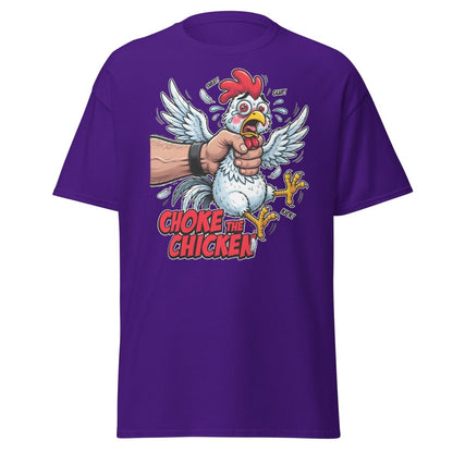 Choke The Chicken Funny Adult Humor T-Shirt - Purple - TeeRipple