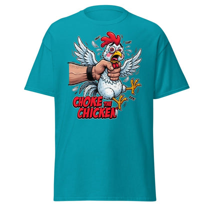 Choke The Chicken Funny Adult Humor T-Shirt - Tropical Blue - TeeRipple