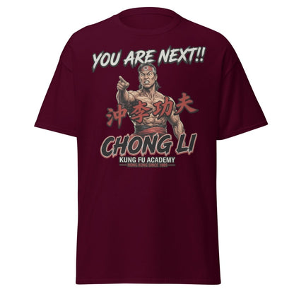 Chong Li "You Are Next" Kung Fu T-Shirt - Retro Tee - Maroon - TeeRipple
