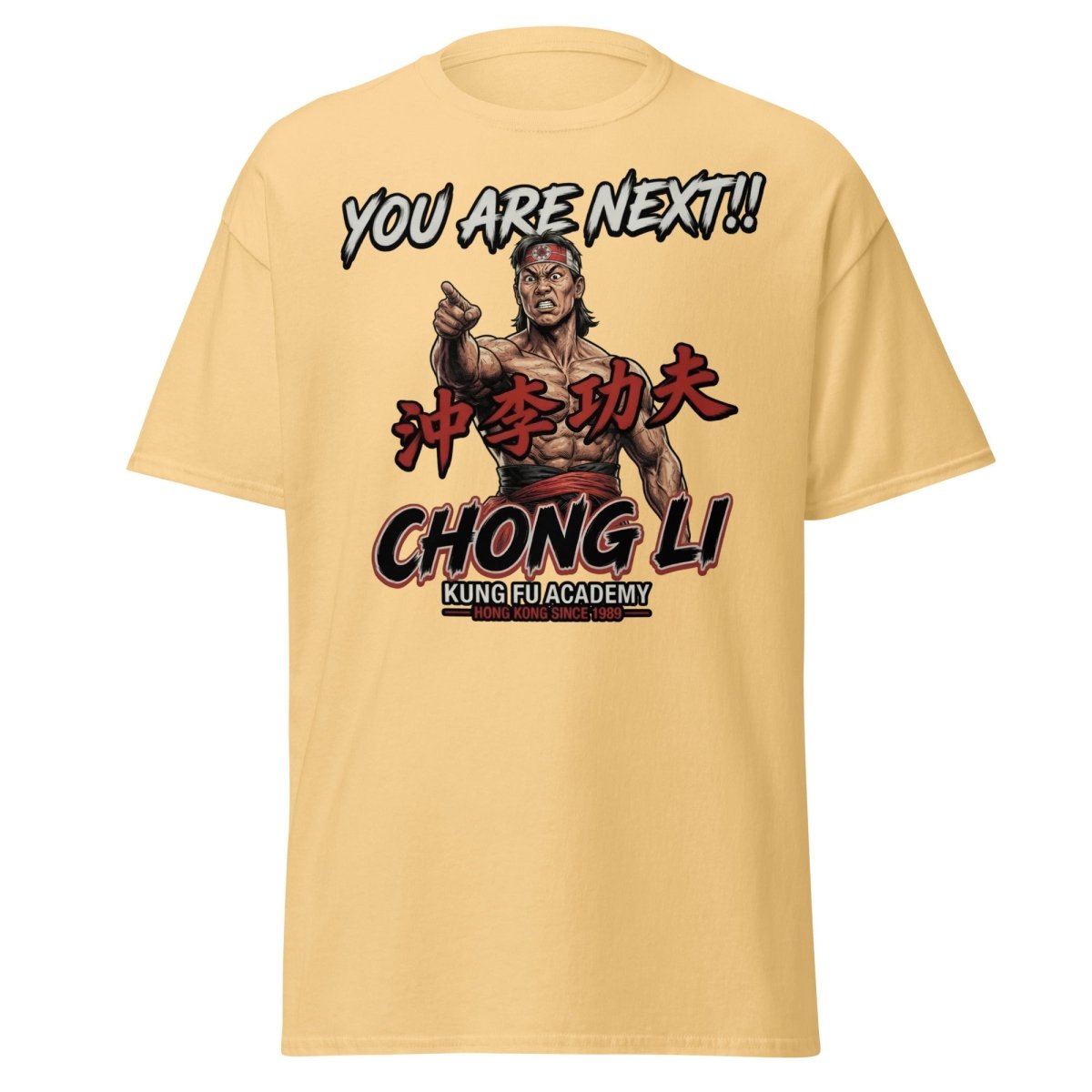 Chong Li "You Are Next" Kung Fu T-Shirt - Retro Tee - Yellow Haze - TeeRipple