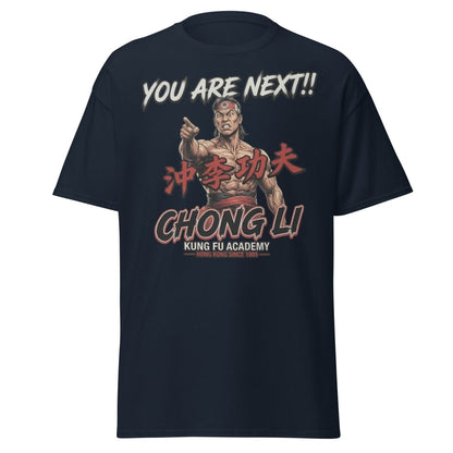 Chong Li "You Are Next" Kung Fu T-Shirt - Retro Tee - Navy - TeeRipple