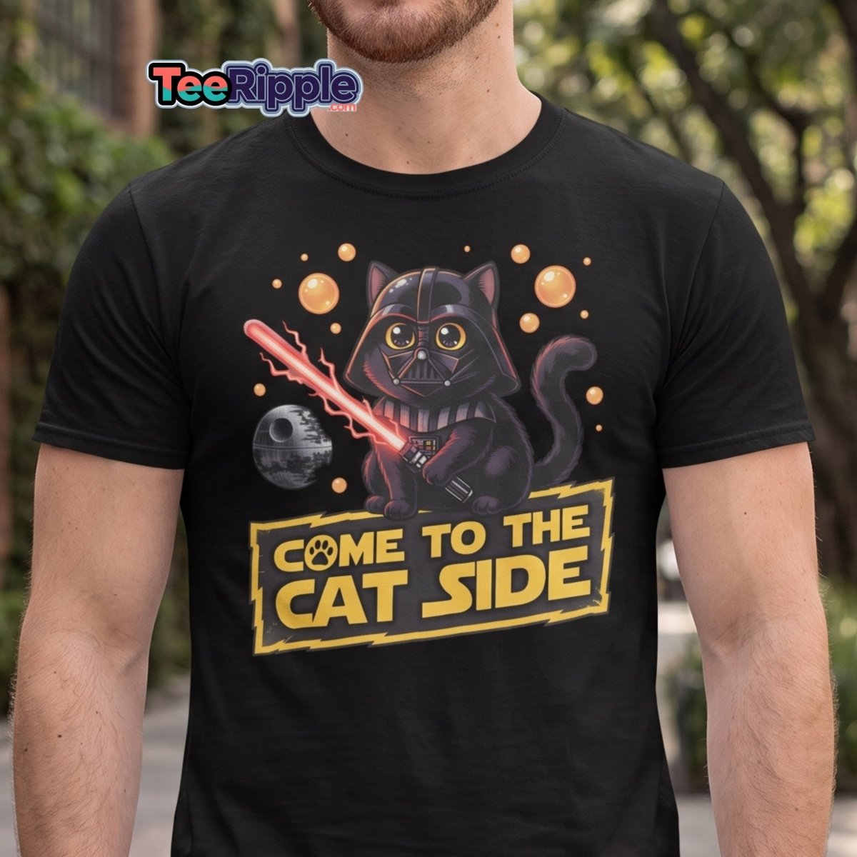 Come to the Cat Side Darth Vader Cat T-Shirt - Maroon - TeeRipple