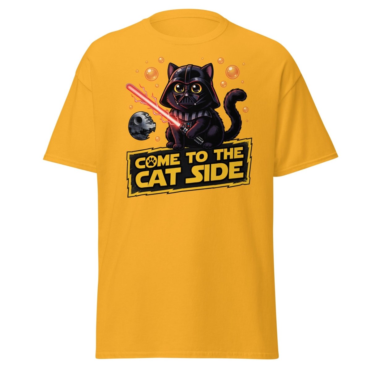 Come to the Cat Side Darth Vader Cat T-Shirt - Gold - TeeRipple