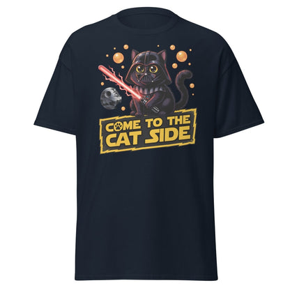 Come to the Cat Side Darth Vader Cat T-Shirt - Navy - TeeRipple