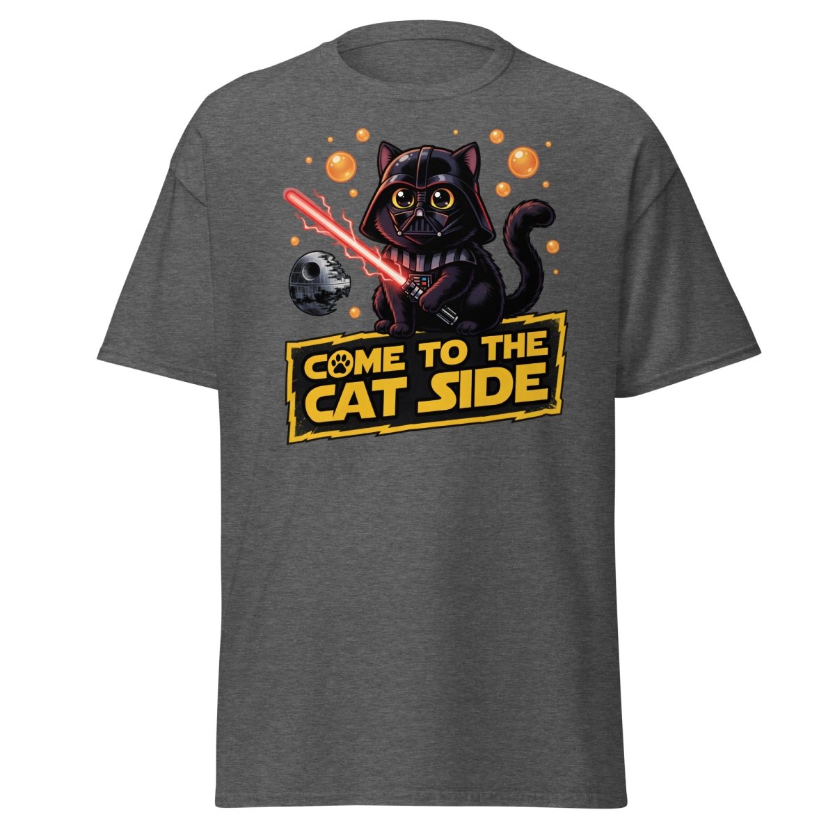 Come to the Cat Side Darth Vader Cat T-Shirt - Dark Heather - TeeRipple