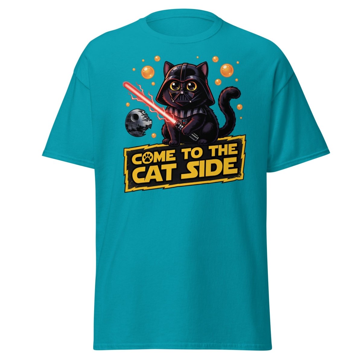 Come to the Cat Side Darth Vader Cat T-Shirt - Tropical Blue - TeeRipple