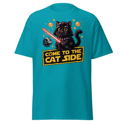 Come to the Cat Side Darth Vader Cat T-Shirt - Tropical Blue - TeeRipple