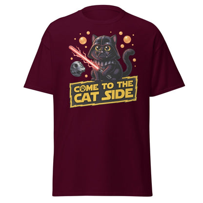 Come to the Cat Side Darth Vader Cat T-Shirt - Maroon - TeeRipple