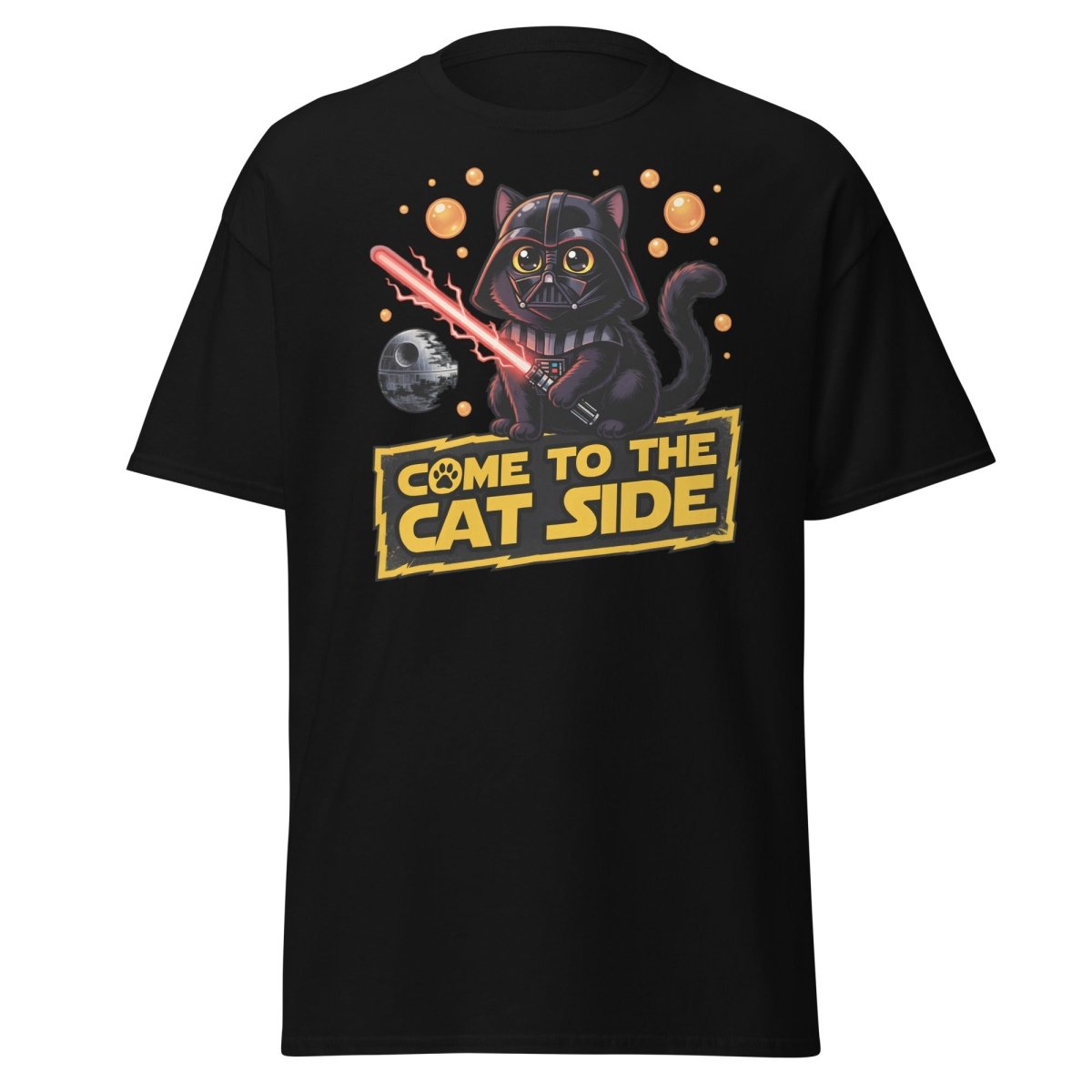 Come to the Cat Side Darth Vader Cat T-Shirt - Black - TeeRipple