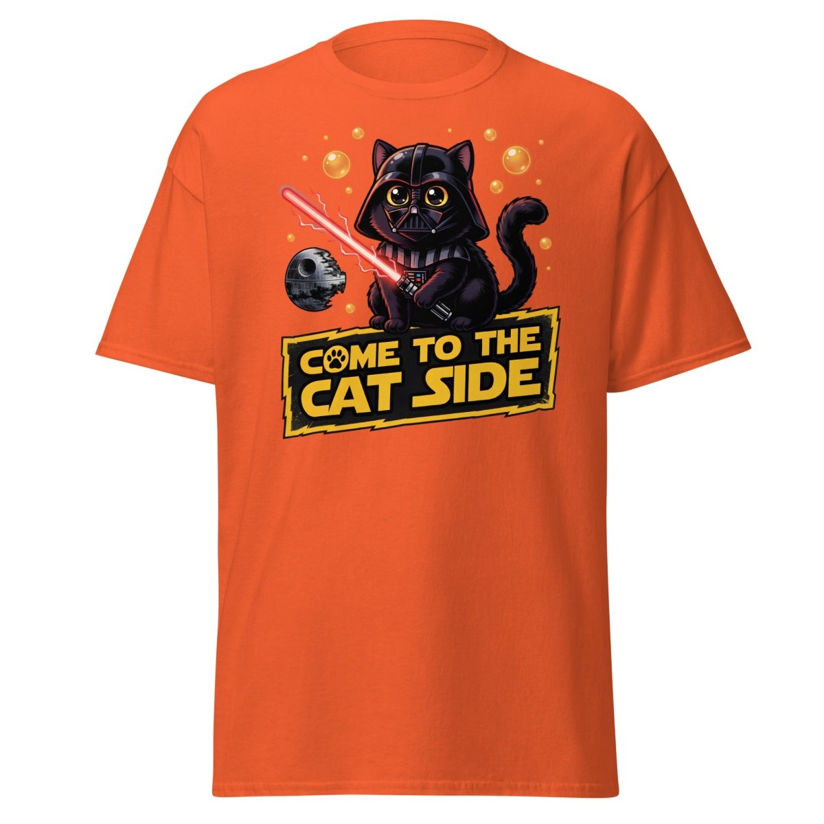 Come to the Cat Side Darth Vader Cat T-Shirt - Orange - TeeRipple