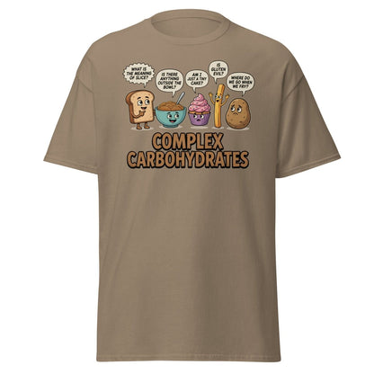 Complex Carbohydrates Funny T-Shirt – Existential Carbs Tee - Brown Savana - TeeRipple
