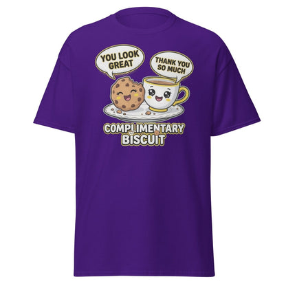 Complimentary Biscuit Funny Cookie Tea Pun T-Shirt - Purple - TeeRipple