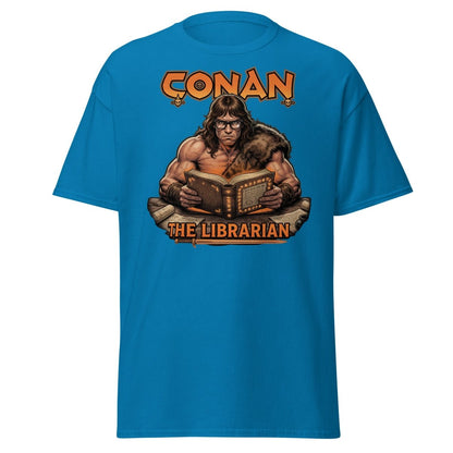 Conan The Librarian T-Shirt - Funny Barbarian Bookworm Tee - Sapphire - TeeRipple