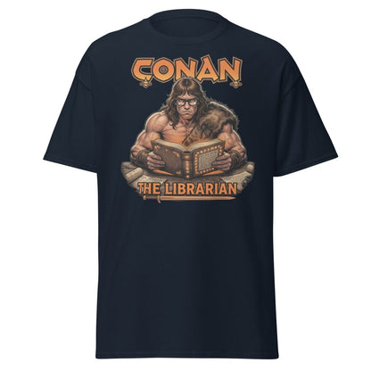 Conan The Librarian T-Shirt - Funny Barbarian Bookworm Tee - Navy - TeeRipple