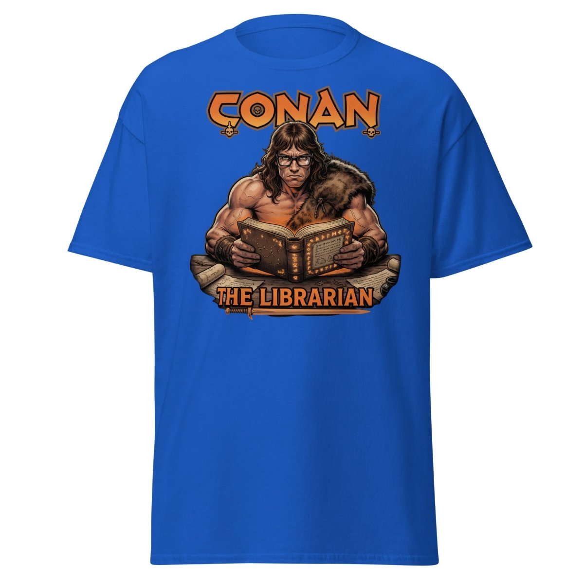 Conan The Librarian T-Shirt - Funny Barbarian Bookworm Tee - Royal - TeeRipple